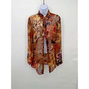 Vintage Y2K Button Up Long Sleeve Top Size S Boho Fairy Grunge‎ Hippie 90s 00s